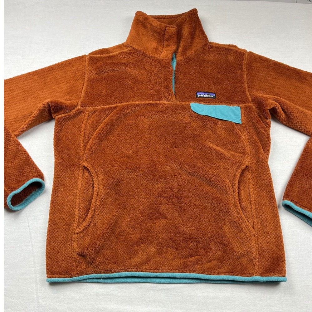 Patagonia Re-Tool Snap-T Fleece Pullover Burnt Orange Turquoise Med
Womens M